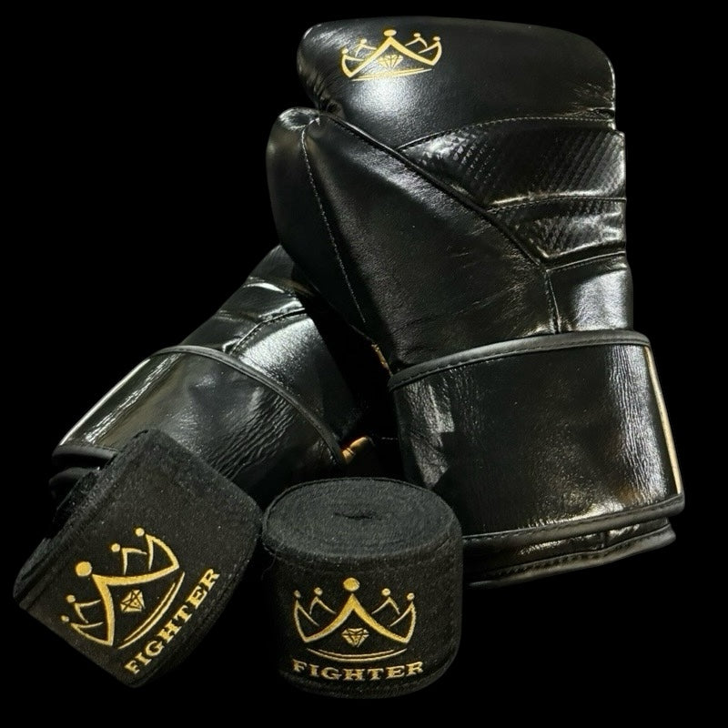 Premium Black & Gold Fighter Gloves By Andy Ashton ®