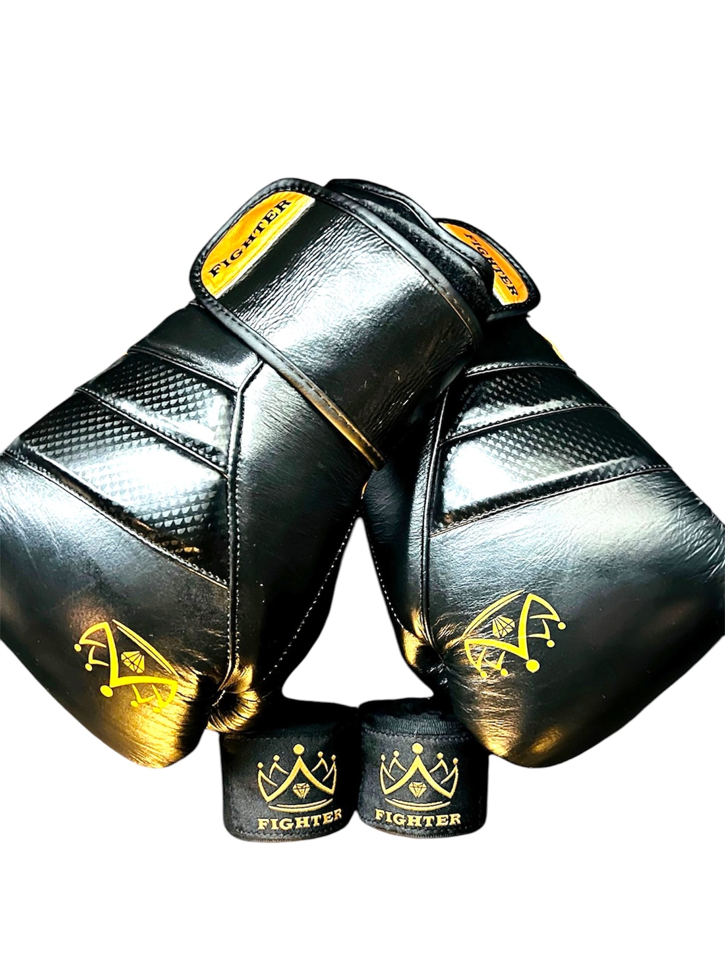 Premium Black & Gold Fighter Gloves By Andy Ashton ®
