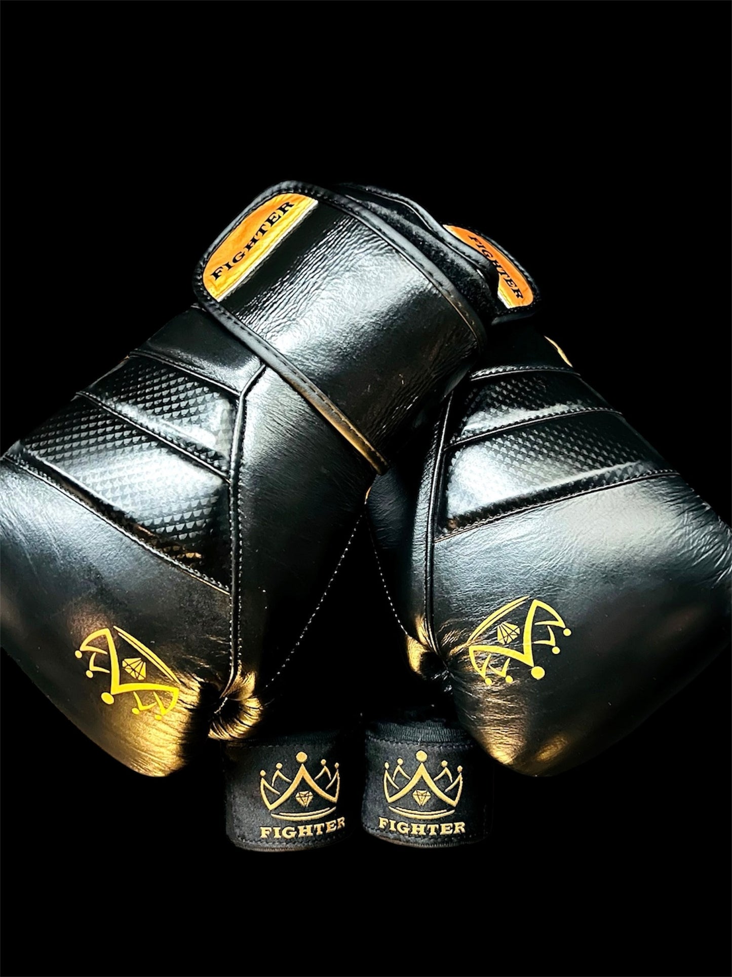 Premium Black & Gold Fighter Gloves By Andy Ashton ®
