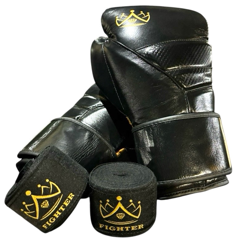 Premium Black & Gold Fighter Gloves By Andy Ashton ®