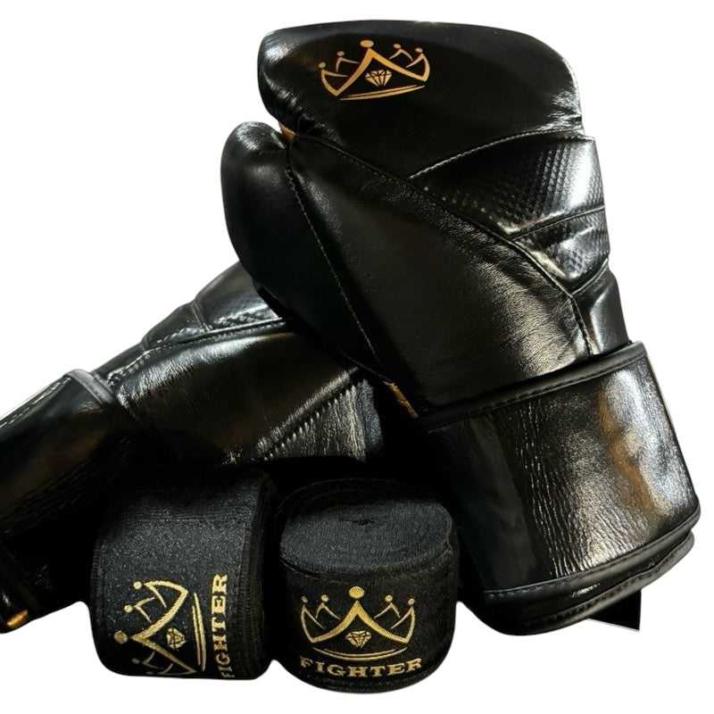 Premium Black & Gold Fighter Gloves By Andy Ashton ®